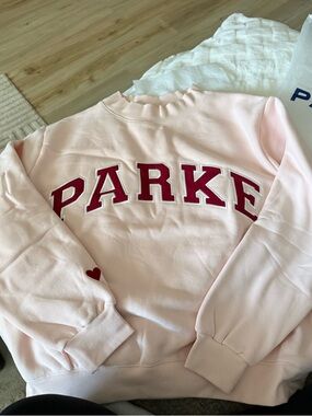 PARKE Valentines Pink Varsity Mockneck
